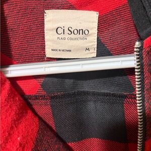 Ci Sono Red and Black Checkered Jacket